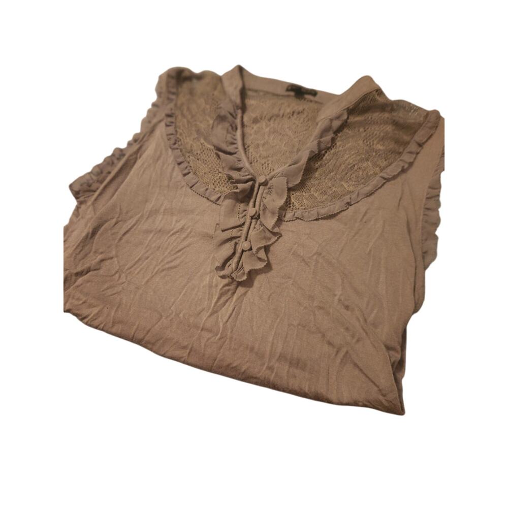 Express Lace ruffled Whimsygoth Sleeveless top VTG Gray size Medium